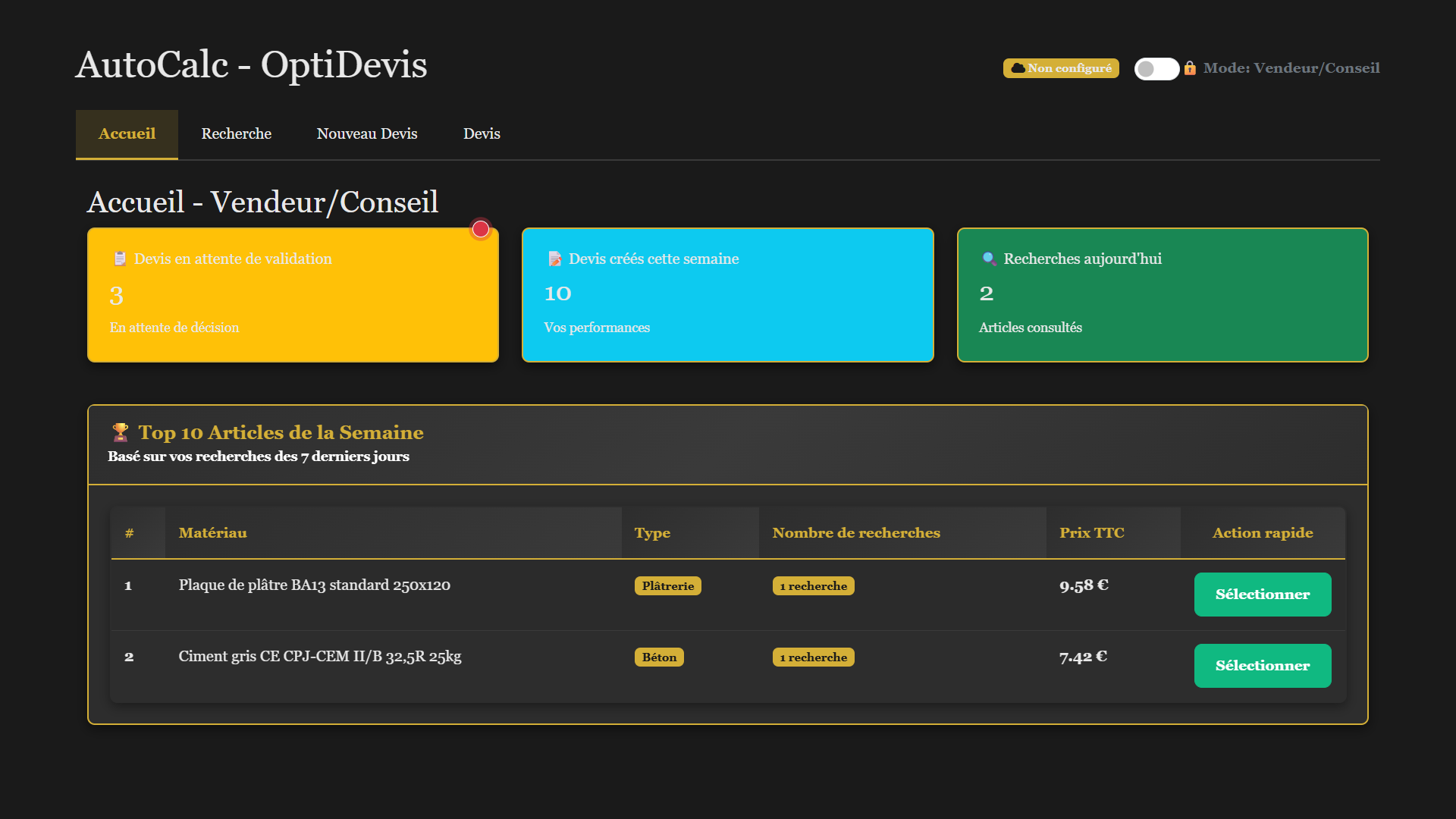 Interface AutoCalc OptiDevis